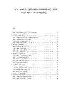 2025-2030葡萄牙新能源基礎設施建設市場分析及投資環境與發展策略研究報告