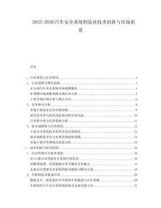 2025-2030汽車安全系統制造業技術創新與市場前景