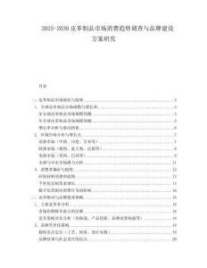 2025-2030皮革制品市場消費趨勢調查與品牌建設方案研究
