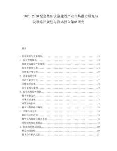 2025-2030配套基礎(chǔ)設(shè)施建設(shè)產(chǎn)業(yè)市場潛力研究與發(fā)展路徑規(guī)劃與資本投入策略研究