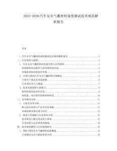 2025-2030汽車安全氣囊材料強度測試技術規范解析報告
