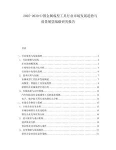 2025-2030中國金屬成型工具行業市場發展趨勢與前景展望戰略研究報告