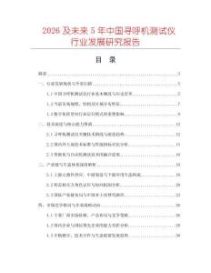 2026及未来5年中国寻呼机测试仪行业发展研究报告