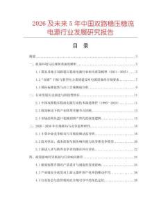 2026及未来5年中国双路稳压稳流电源行业发展研究报告