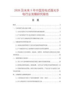 2026及未來5年中國充電式強光手電行業(yè)發(fā)展研究報告