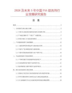 2026及未來5年中國PAA助洗劑行業發展研究報告