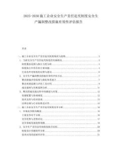 2025-2030施工企業(yè)安全生產(chǎn)責(zé)任追究制度安全生產(chǎn)漏洞整改措施有效性評(píng)估報(bào)告