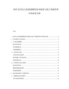 2025民用無人機(jī)遙感測(cè)繪技術(shù)演進(jìn)與國土資源管理應(yīng)用前景分析