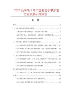 2026及未來5年中國彩色手掌護套行業(yè)發(fā)展研究報告