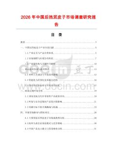 2026年中國后擋泥皮子市場調查研究報告