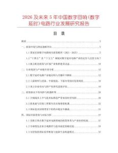 2026及未來5年中國數(shù)字回響(數(shù)字延時)電路行業(yè)發(fā)展研究報告