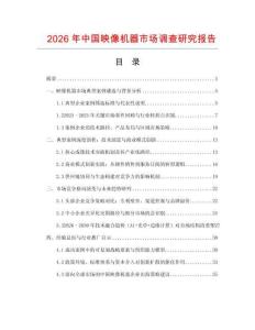 2026年中國映像機器市場調查研究報告