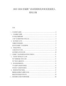 2025-2030市場推廣活動效果轉化率彩頁投放投入優化方案