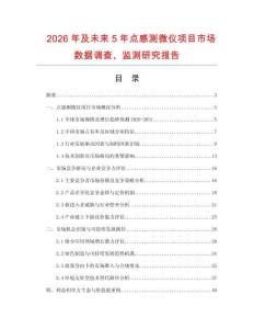 2026年及未來5年點感測微儀項目市場數(shù)據(jù)調(diào)查、監(jiān)測研究報告