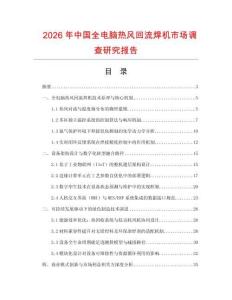 2026年中國全電腦熱風回流焊機市場調查研究報告