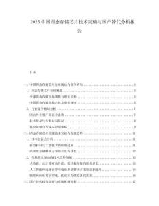 2025中國固態存儲芯片技術突破與國產替代分析報告