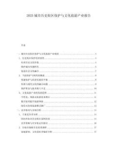 2025城市歷史街區(qū)保護(hù)與文化旅游產(chǎn)業(yè)報告