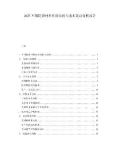 2025軍用防彈材料性能比較與成本效益分析報告