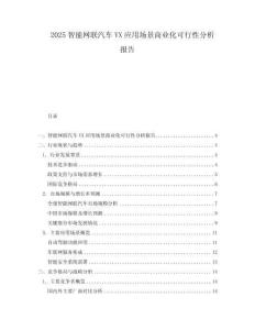 2025智能網聯汽車VX應用場景商業化可行性分析報告