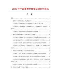 2026年中國鎳管件數據監測研究報告