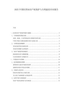 2025中國醫(yī)藥知識產(chǎn)權(quán)保護與專利懸崖應(yīng)對報告