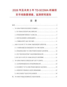 2026年及未來(lái)5年TD-SCDMA終端項(xiàng)目市場(chǎng)數(shù)據(jù)調(diào)查、監(jiān)測(cè)研究報(bào)告