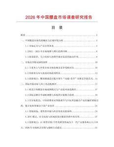 2026年中國腰盤市場調查研究報告