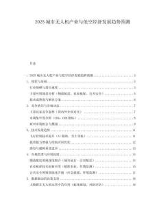 2025城市無人機產業與低空經濟發展趨勢預測