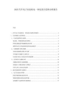 2025汽車電子水泵機電一體化設計趨勢分析報告