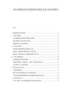 2025碳捕捉技術發展趨勢及政策支持力度分析報告