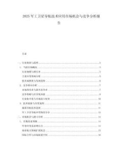 2025軍工衛星導航技術應用市場機會與競爭分析報告