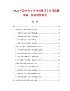 2026年及未來5年電梯墊項目市場數據調查、監測研究報告