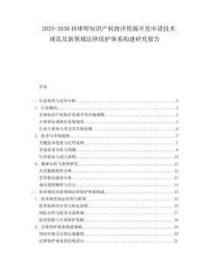 2025-2030孫律師知識產權海洋資源開發申請技術規范及新領域法律保護體系構建研究報告