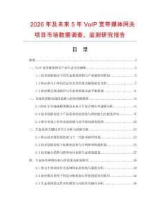 2026年及未來5年VoIP寬帶媒體網關項目市場數據調查、監測研究報告