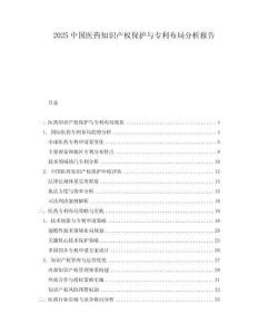 2025中國醫(yī)藥知識產(chǎn)權(quán)保護與專利布局分析報告