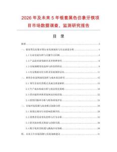 2026年及未來5年銀套黑色仿象牙筷項目市場數據調查、監測研究報告