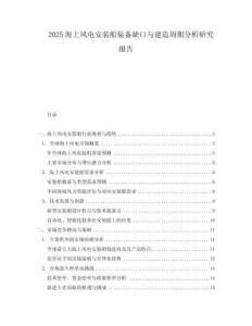 2025海上風(fēng)電安裝船裝備缺口與建造周期分析研究報告