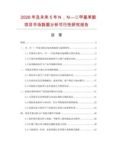 2026年及未來5年Ｎ，Ｎ—二甲基苯胺項目市場數(shù)據(jù)分析可行性研究報告