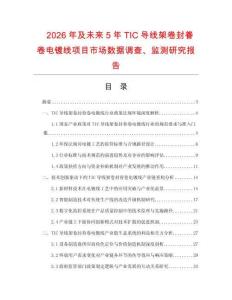2026年及未来5年TIC导线架卷封眷卷电镀线项目市场数据调查、监测研究报告