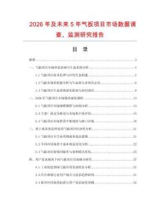 2026年及未來5年氣扳項目市場數據調查、監測研究報告