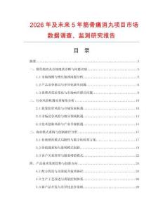 2026年及未來5年筋骨痛消丸項目市場數據調查、監測研究報告