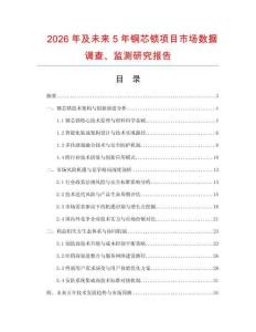 2026年及未來5年銅芯鎖項目市場數據調查、監測研究報告