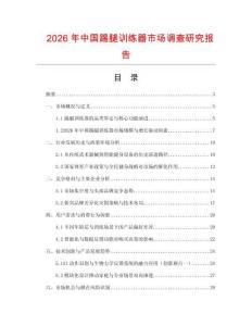 2026年中国踢腿训练器市场调查研究报告