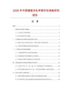 2026年中国镜面冷轧带钢市场调查研究报告