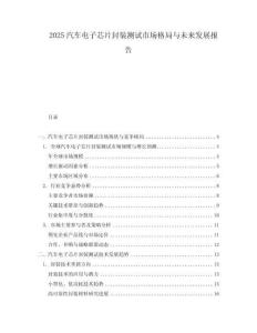 2025汽車電子芯片封裝測(cè)試市場(chǎng)格局與未來(lái)發(fā)展報(bào)告