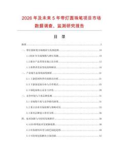 2026年及未來(lái)5年帶燈圓珠筆項(xiàng)目市場(chǎng)數(shù)據(jù)調(diào)查、監(jiān)測(cè)研究報(bào)告