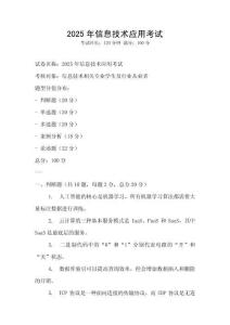 2025年信息技術(shù)應(yīng)用考試