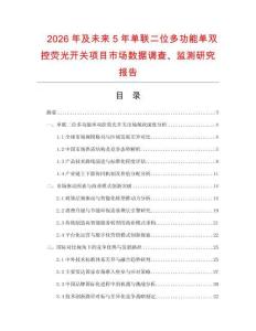 2026年及未來5年單聯二位多功能單雙控熒光開關項目市場數據調查、監測研究報告