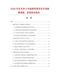 2026年及未來5年鮭降鈣素項目市場數據調查、監測研究報告