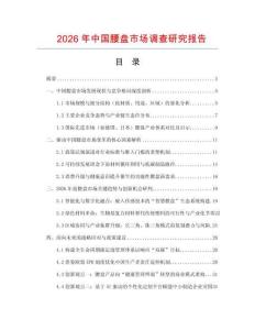 2026年中國腰盤市場調(diào)查研究報(bào)告